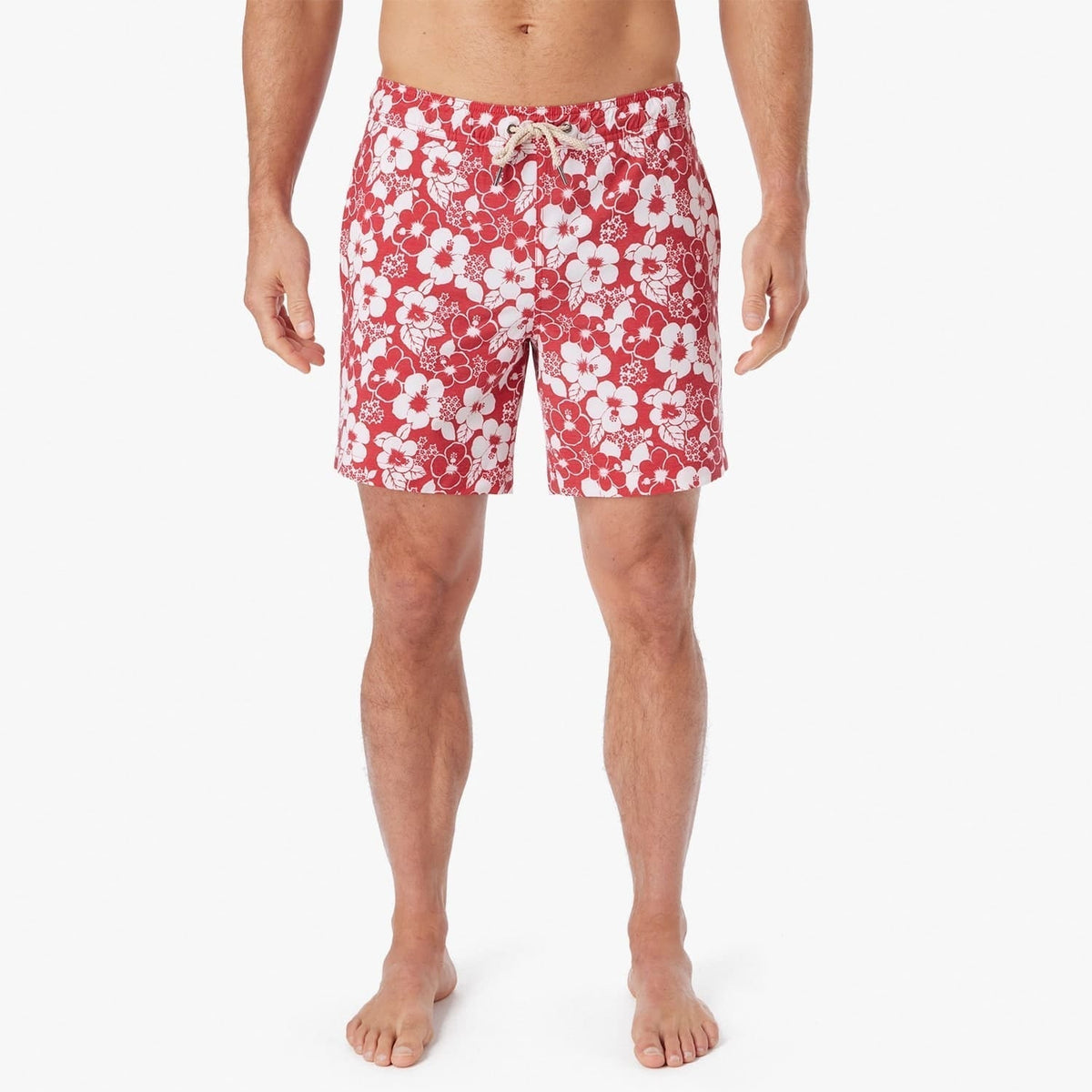 The Bayberry Trunk | Nautical Red Stamped Hibiscus