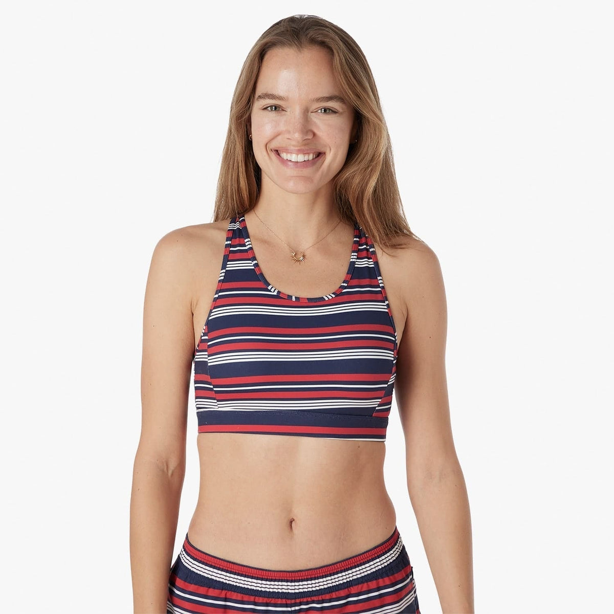 The Corliss Sports Bra | Nautical Stripe