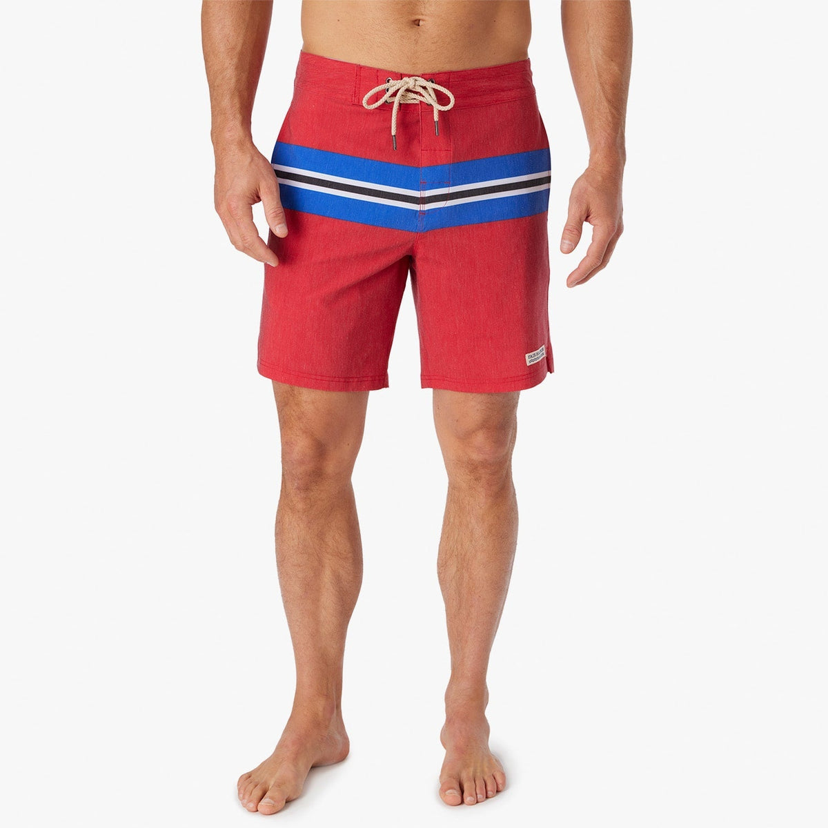 The Nautilus Boardshort | Nautical Red Sailing Stripe