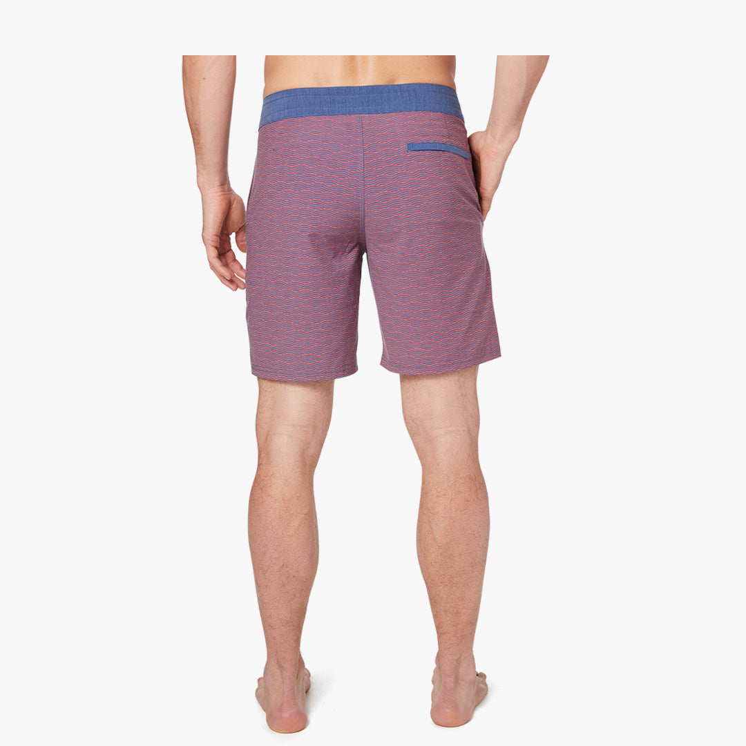 The Nautilus Boardshort | Red Waves