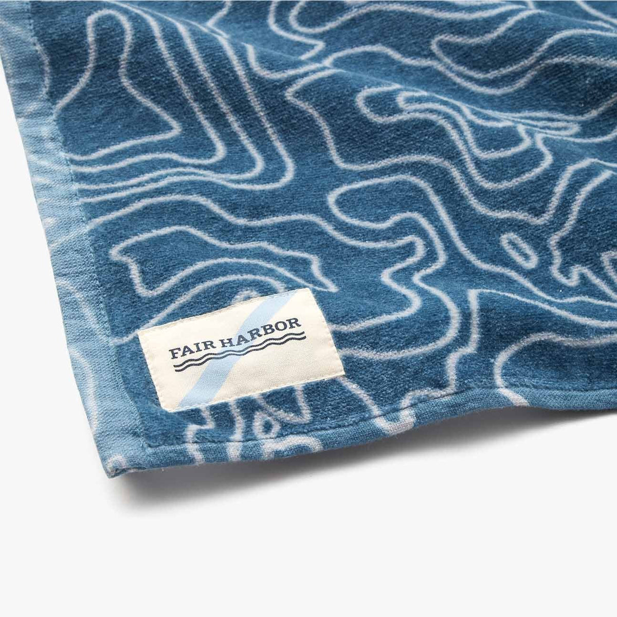 The FH Organic Beach Towel | Blue Topo