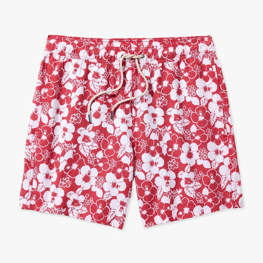  The Bayberry Trunk | Nautical Red Stamped Hibiscus