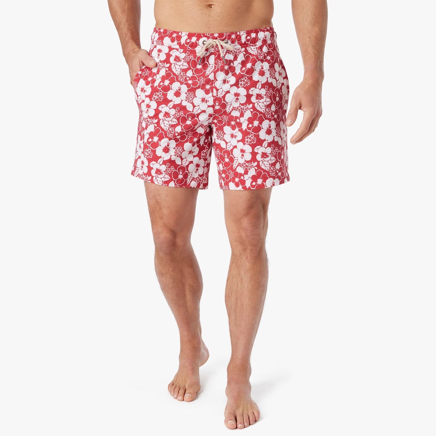  The Bayberry Trunk | Nautical Red Stamped Hibiscus