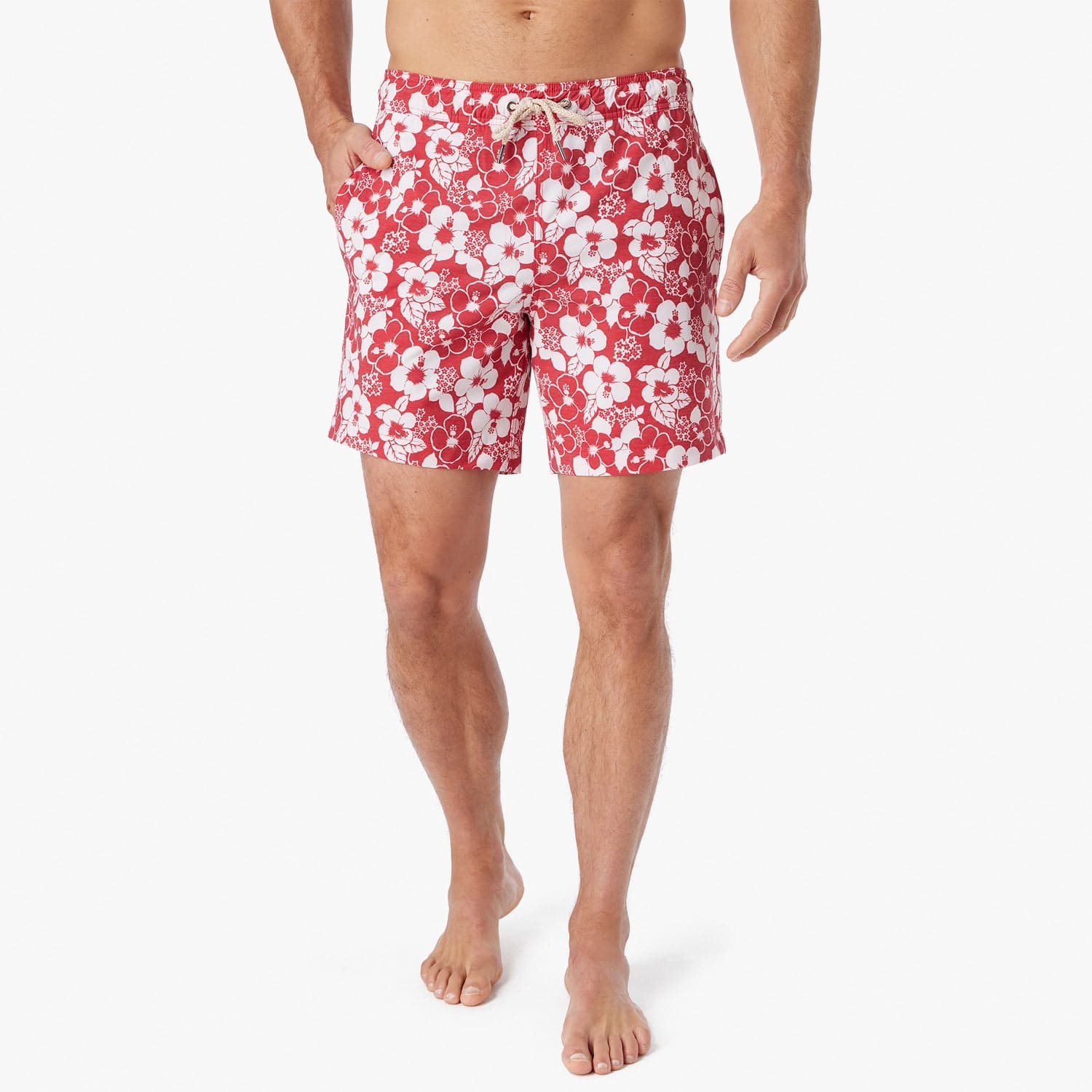  The Bayberry Trunk | Nautical Red Stamped Hibiscus