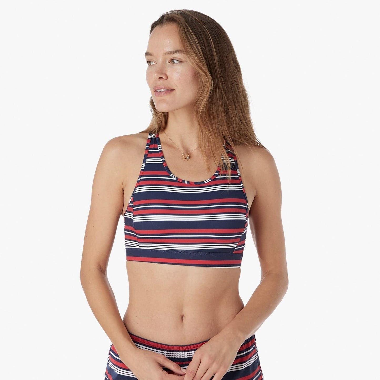  The Corliss Sports Bra | Nautical Stripe