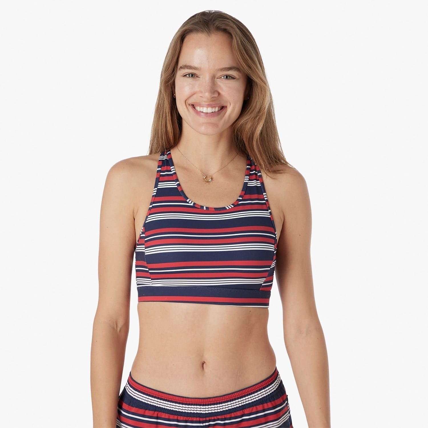  The Corliss Sports Bra | Nautical Stripe