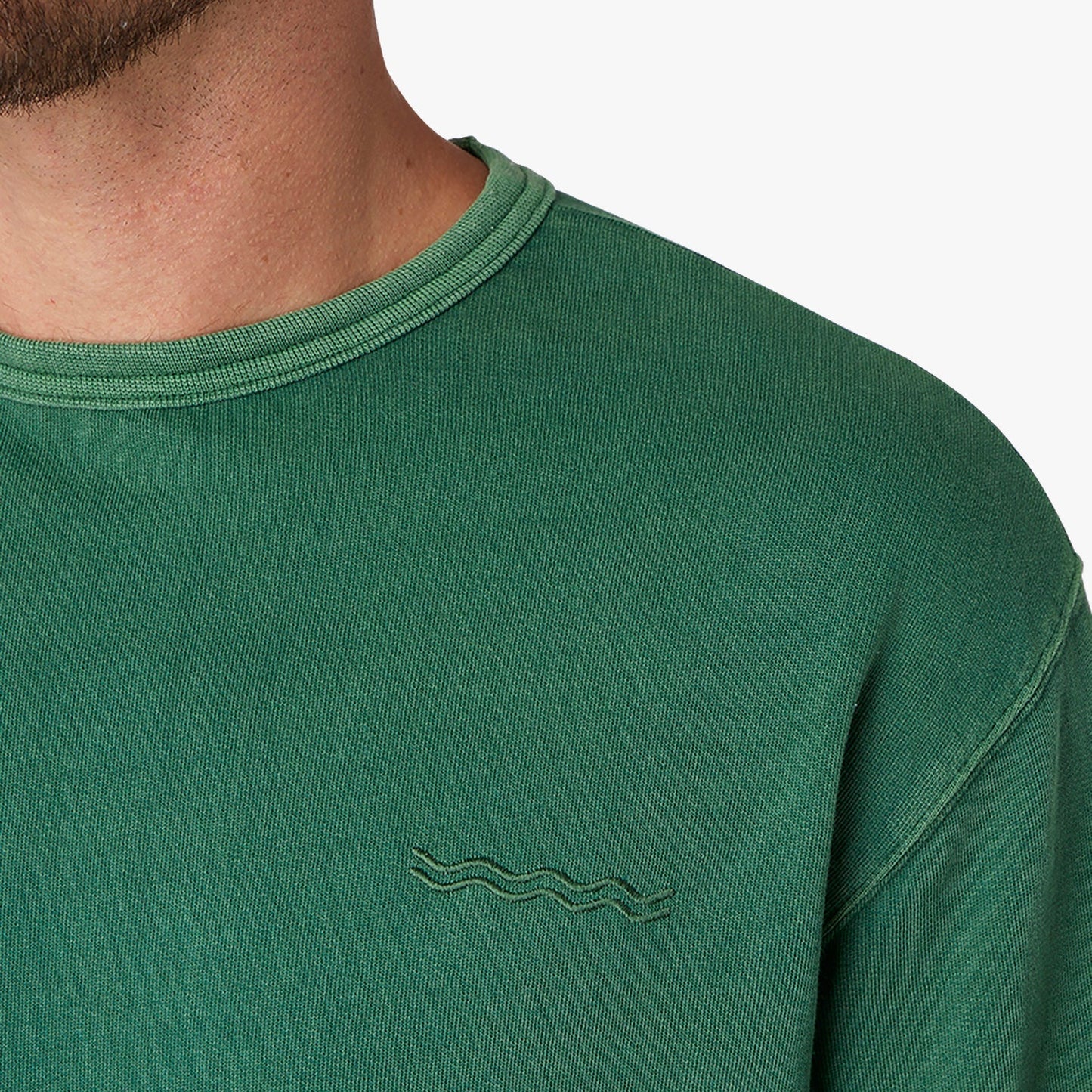  The Vintage-Wash Saltaire Crewneck | Coastal Green