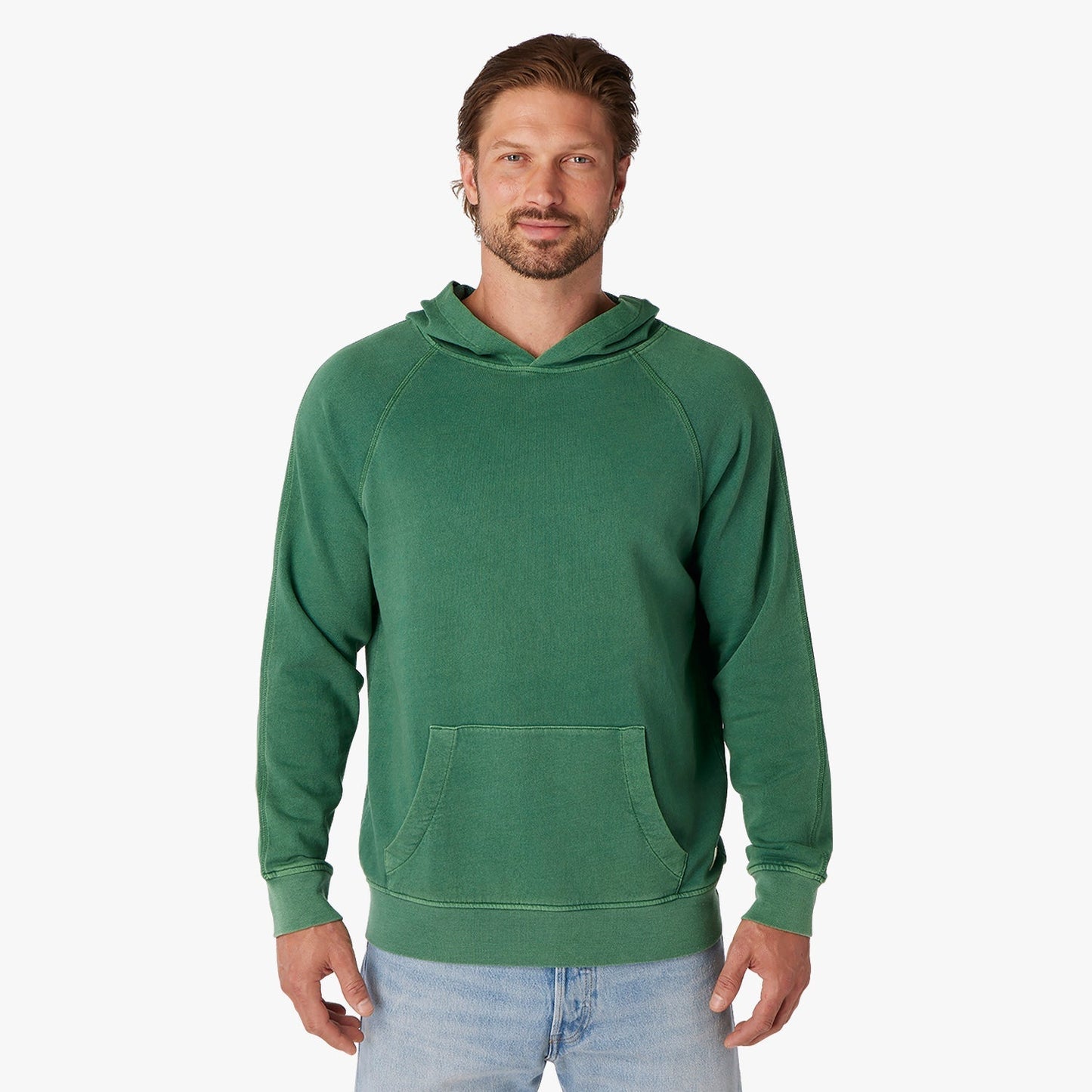  The Vintage-Wash Saltaire Hoodie | Coastal Green