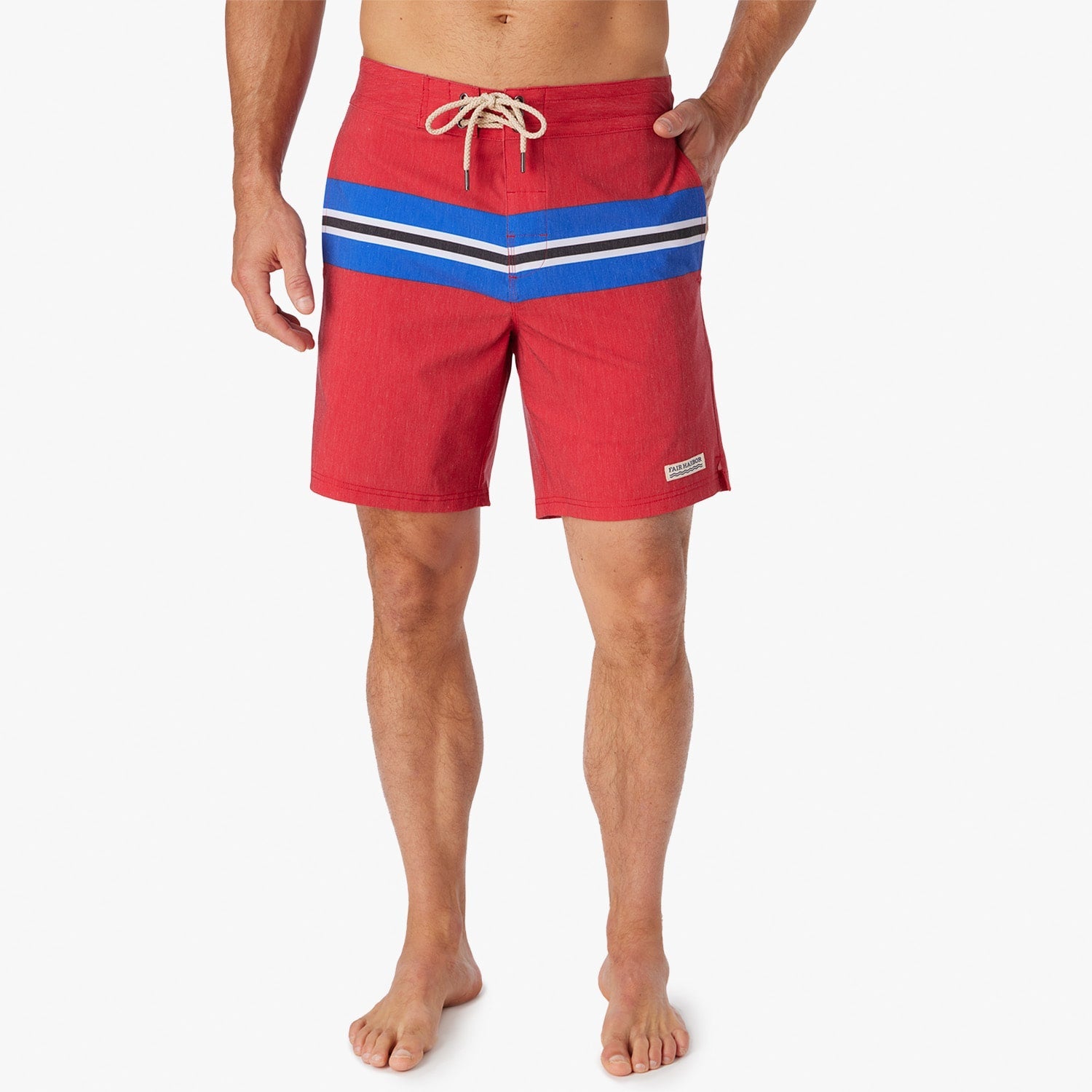  The Nautilus Boardshort | Nautical Red Sailing Stripe