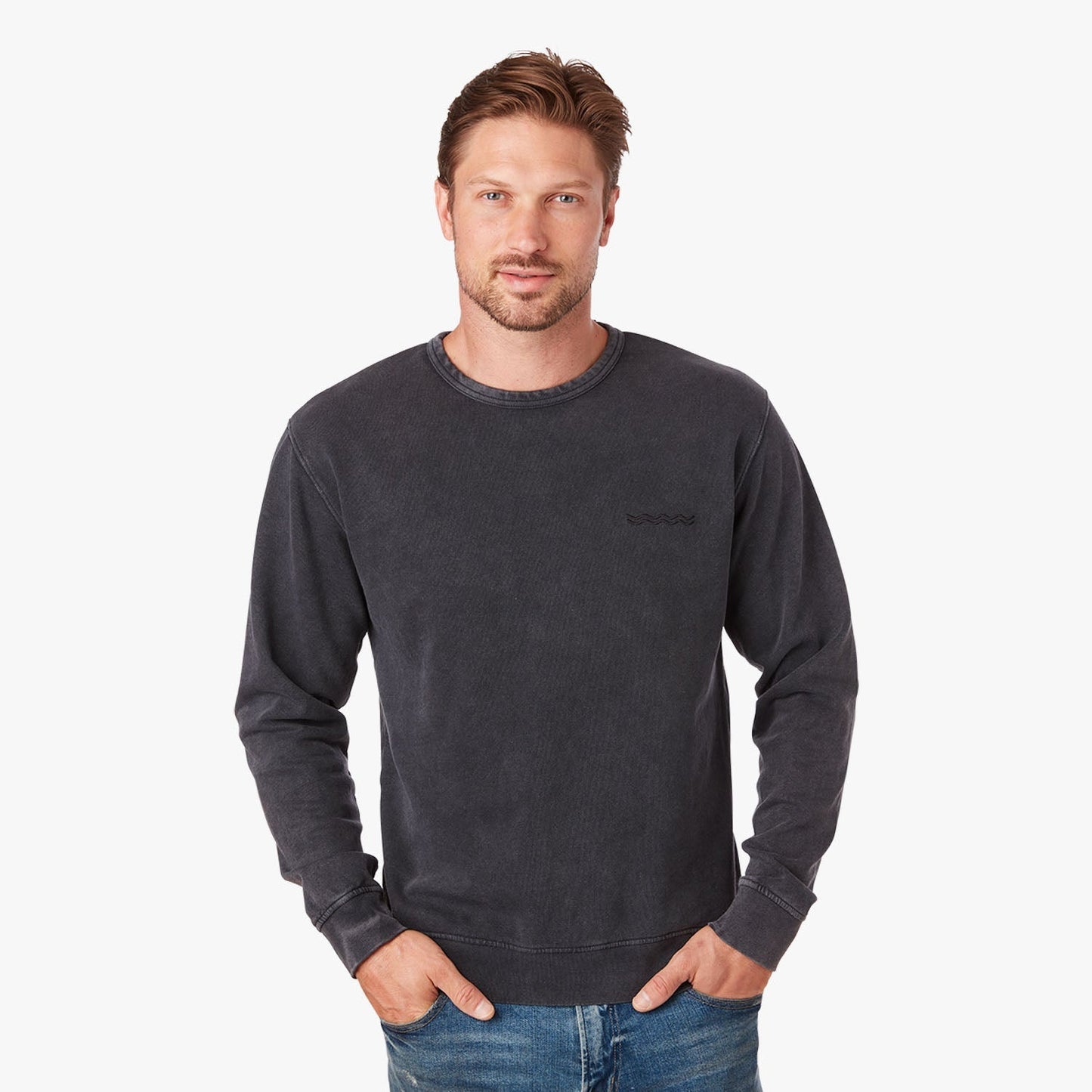  The Vintage-Wash Saltaire Crewneck | Black