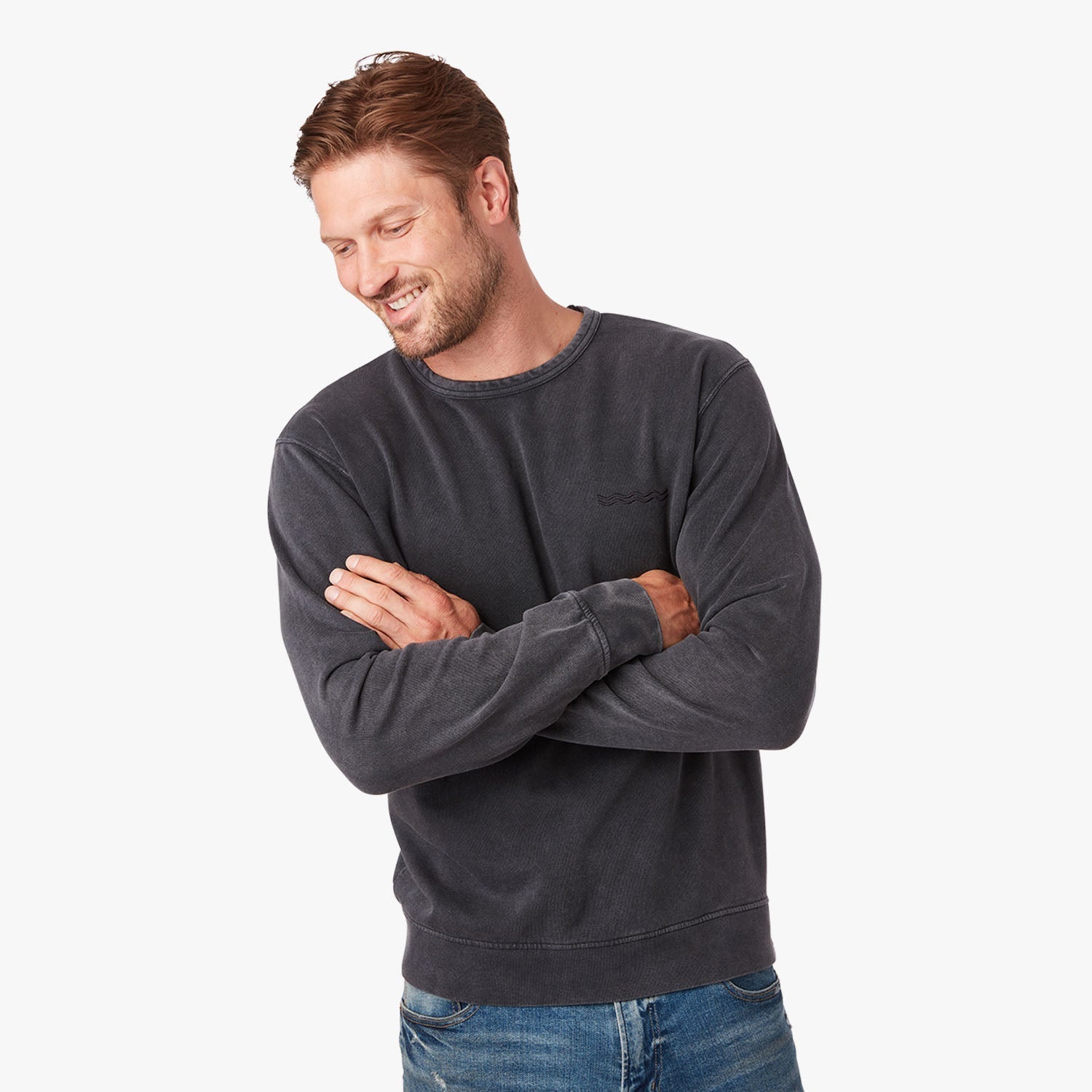 The Vintage-Wash Saltaire Crewneck | Black