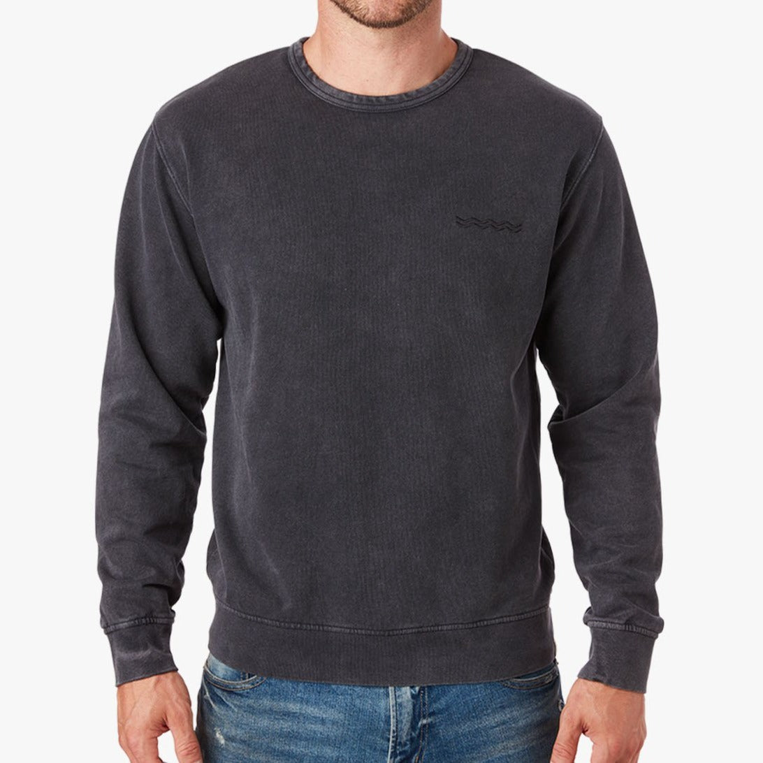  The Vintage-Wash Saltaire Crewneck | Black