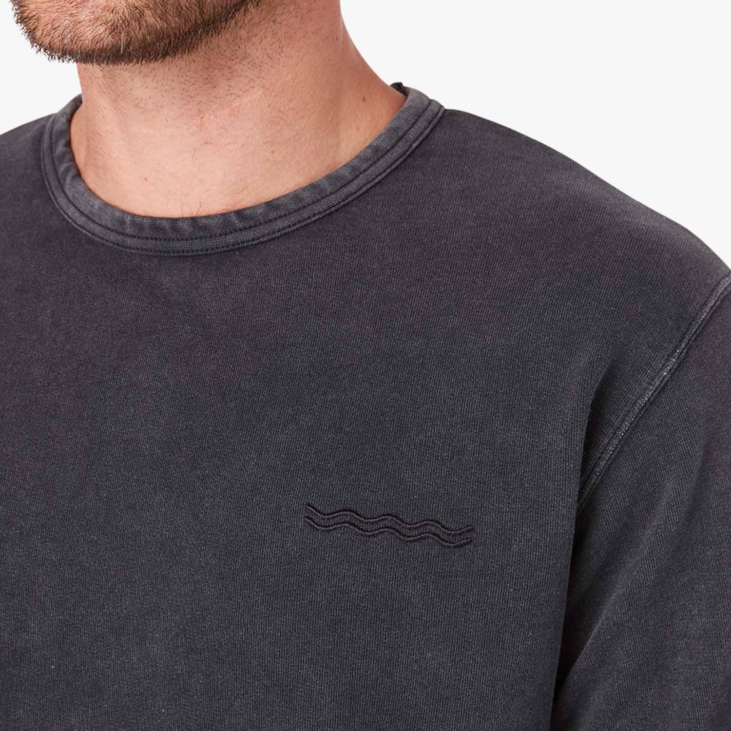  The Vintage-Wash Saltaire Crewneck | Black