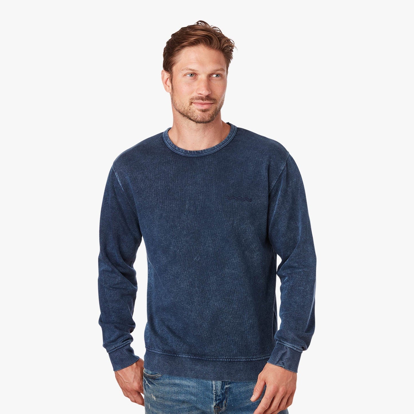  The Vintage-Wash Saltaire Crewneck | Navy