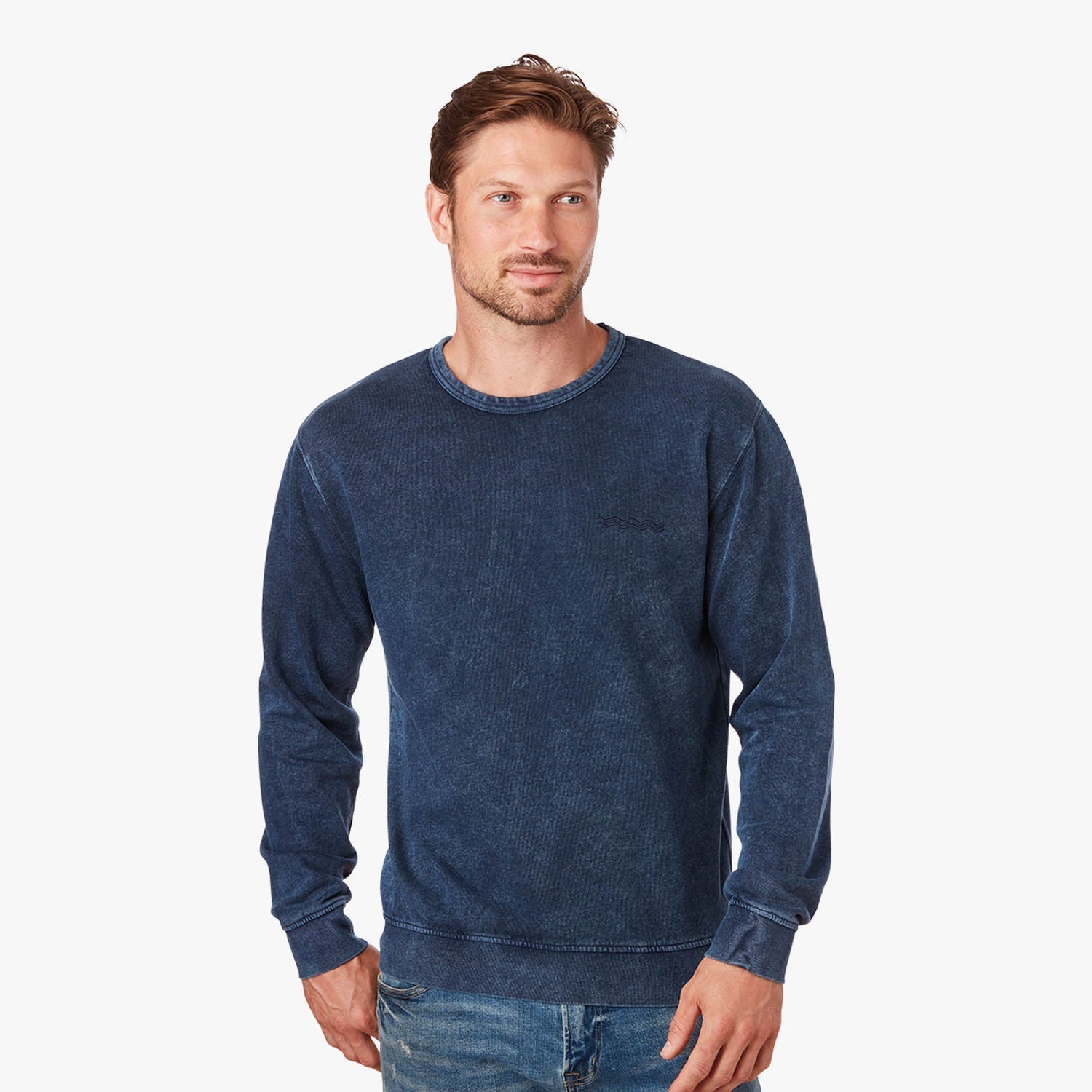  The Vintage-Wash Saltaire Crewneck | Navy