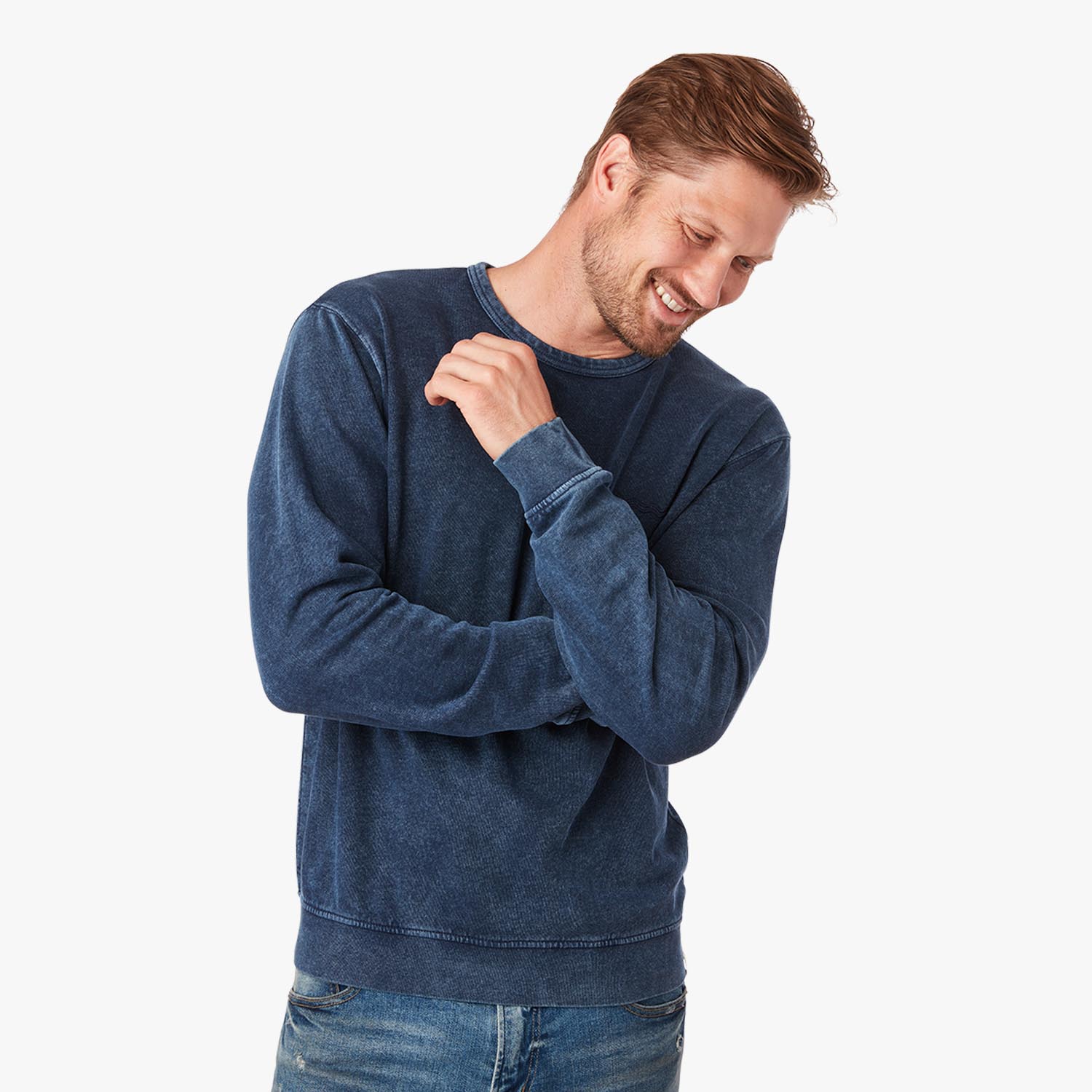  The Vintage-Wash Saltaire Crewneck | Navy