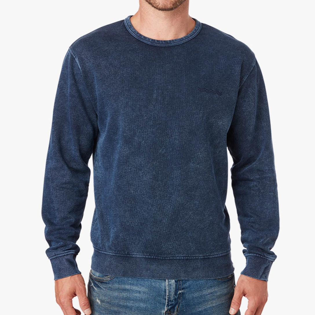  The Vintage-Wash Saltaire Crewneck | Navy