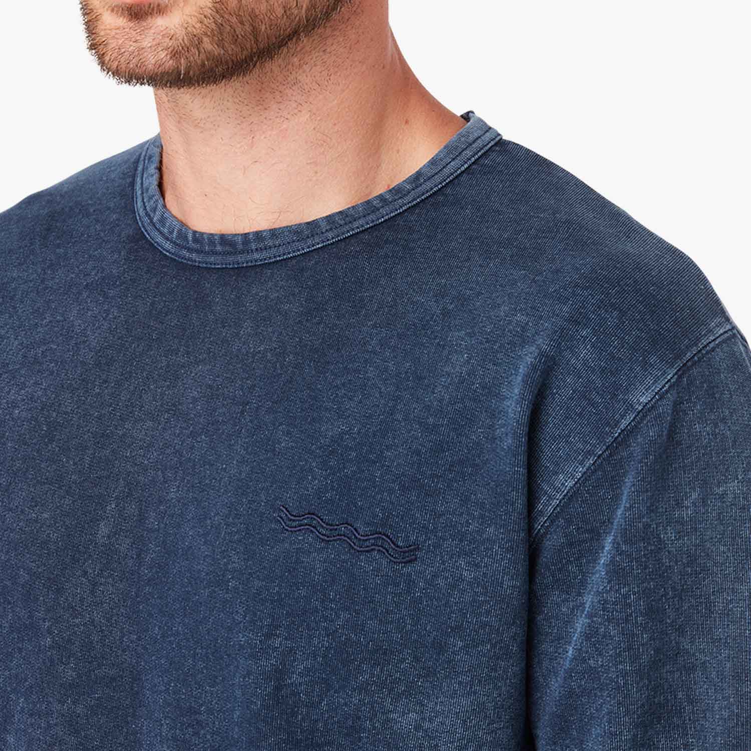  The Vintage-Wash Saltaire Crewneck | Navy