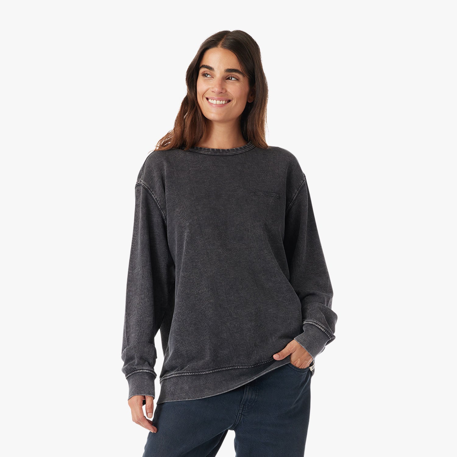  The Vintage-Wash Saltaire Crewneck | Black