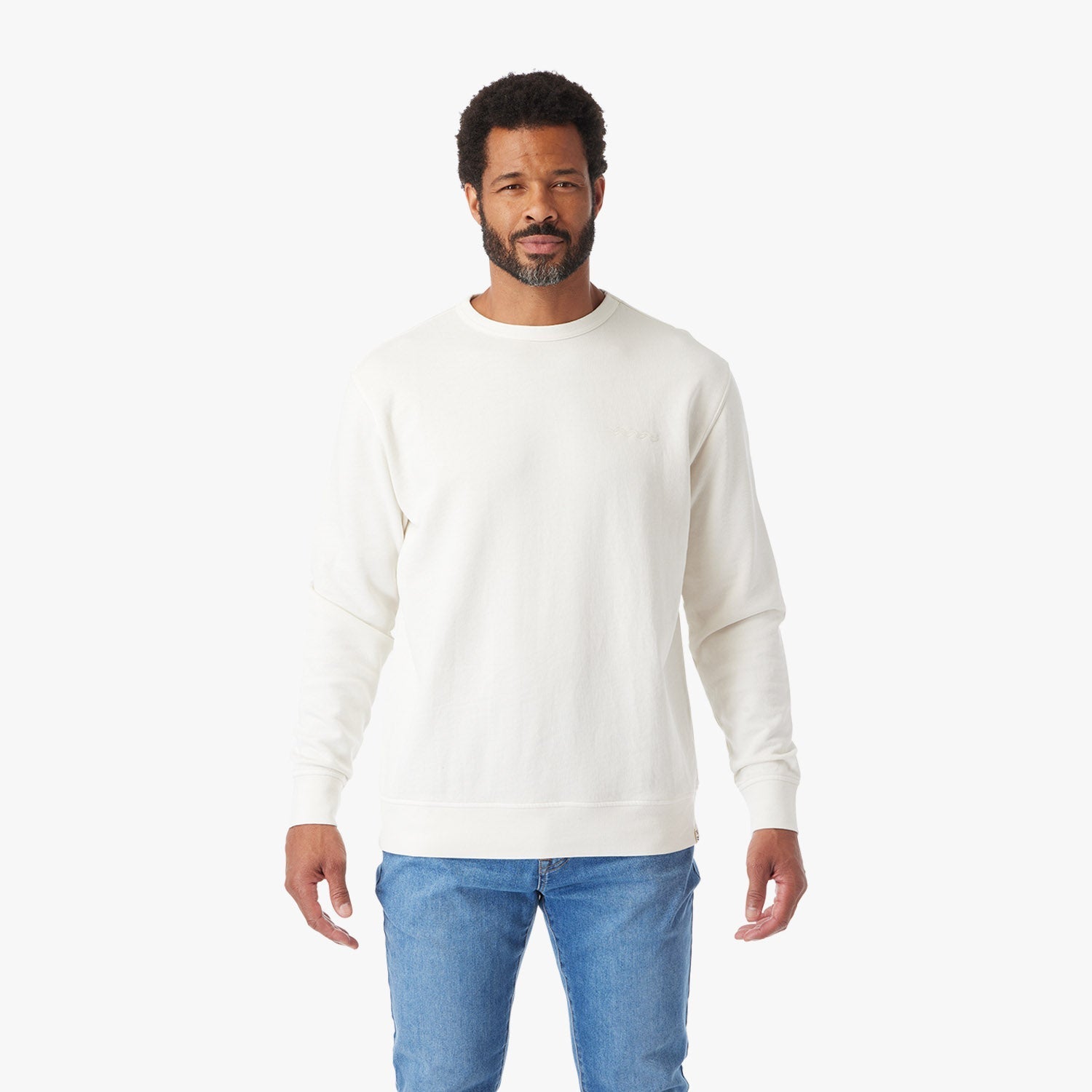  The Vintage-Wash Saltaire Crewneck | Ivory