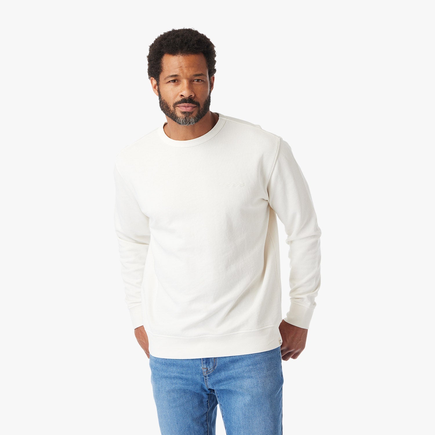  The Vintage-Wash Saltaire Crewneck | Ivory