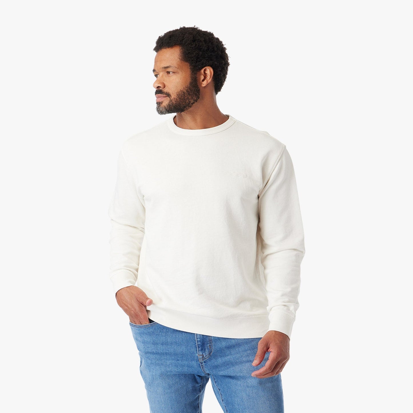  The Vintage-Wash Saltaire Crewneck | Ivory