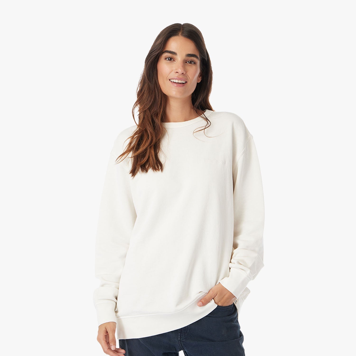  The Vintage-Wash Saltaire Crewneck | Ivory
