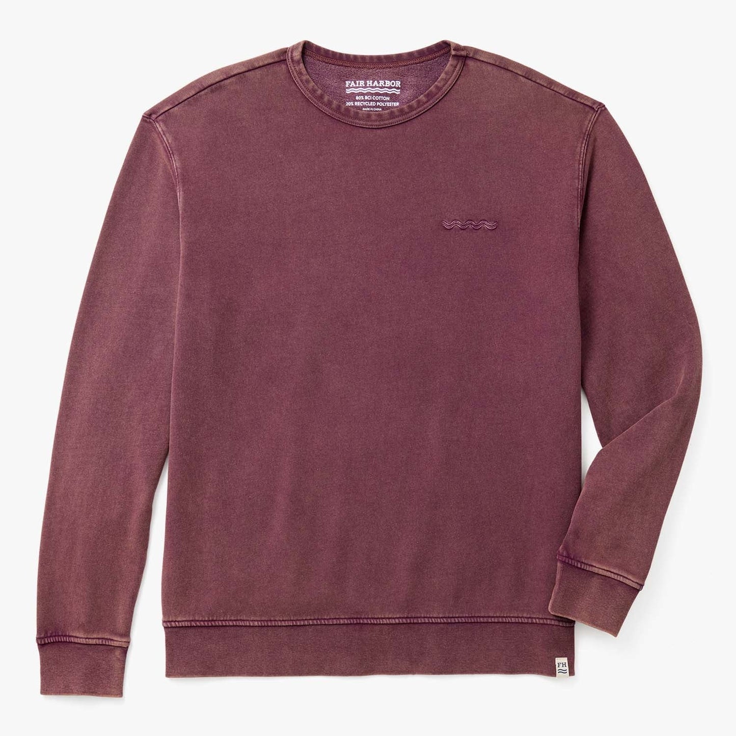  The Vintage-Wash Saltaire Crewneck | Burgundy