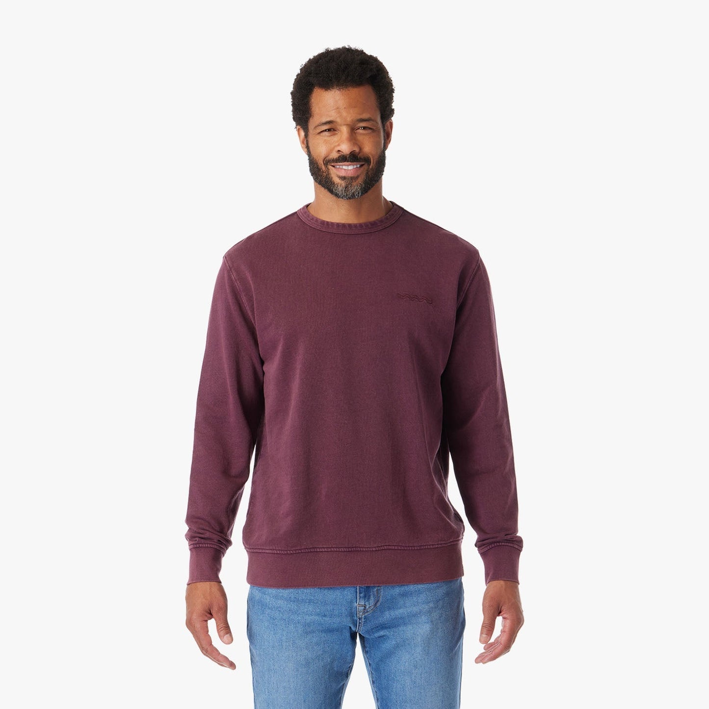  The Vintage-Wash Saltaire Crewneck | Burgundy