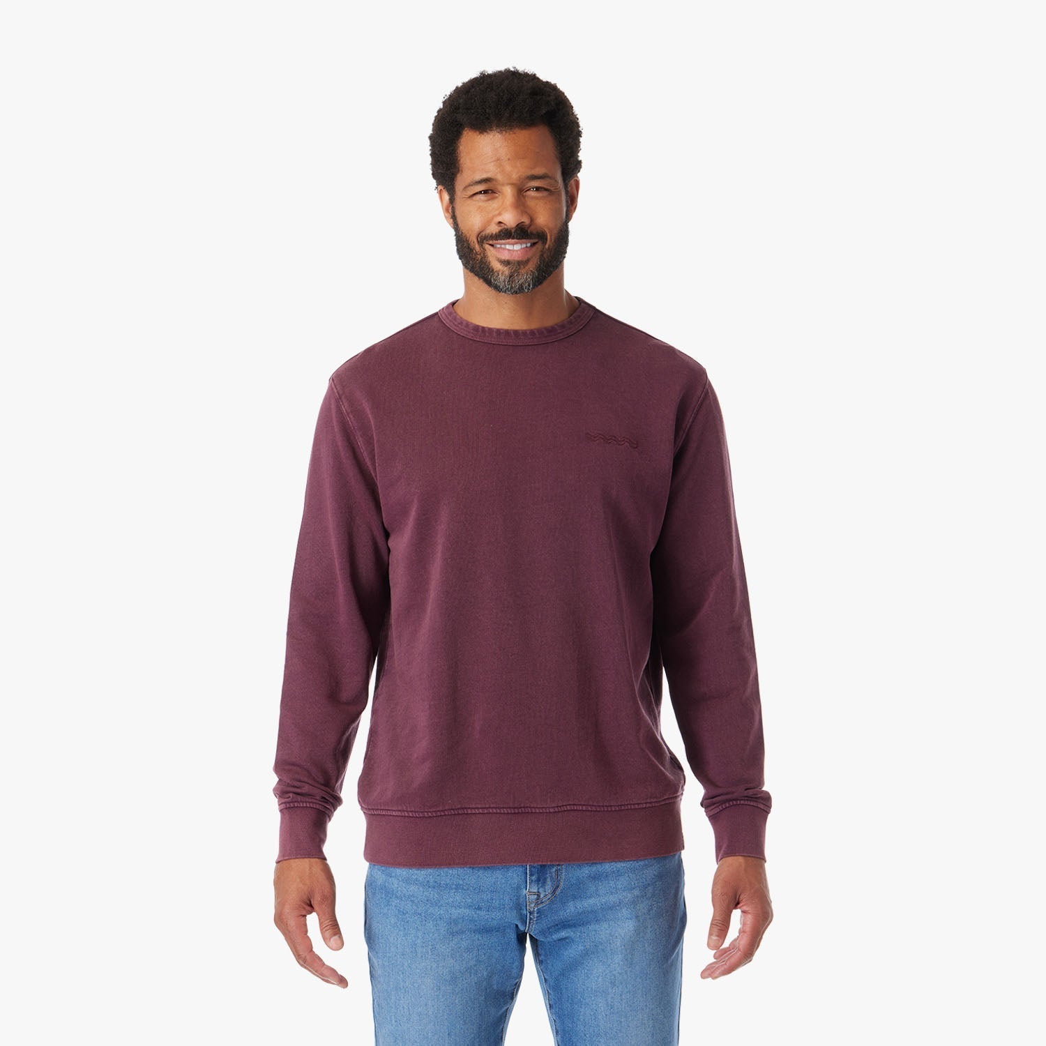  The Vintage-Wash Saltaire Crewneck | Burgundy