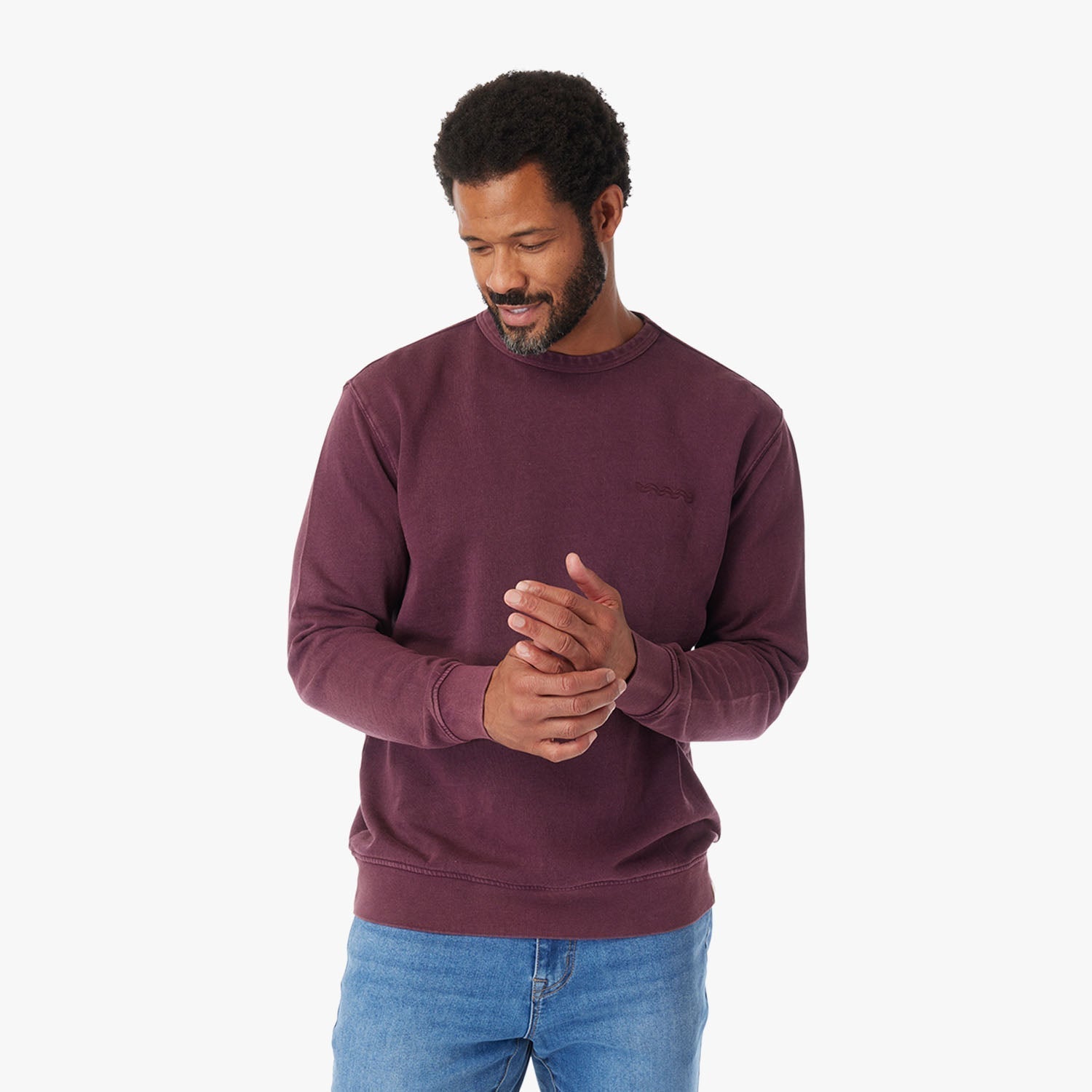  The Vintage-Wash Saltaire Crewneck | Burgundy