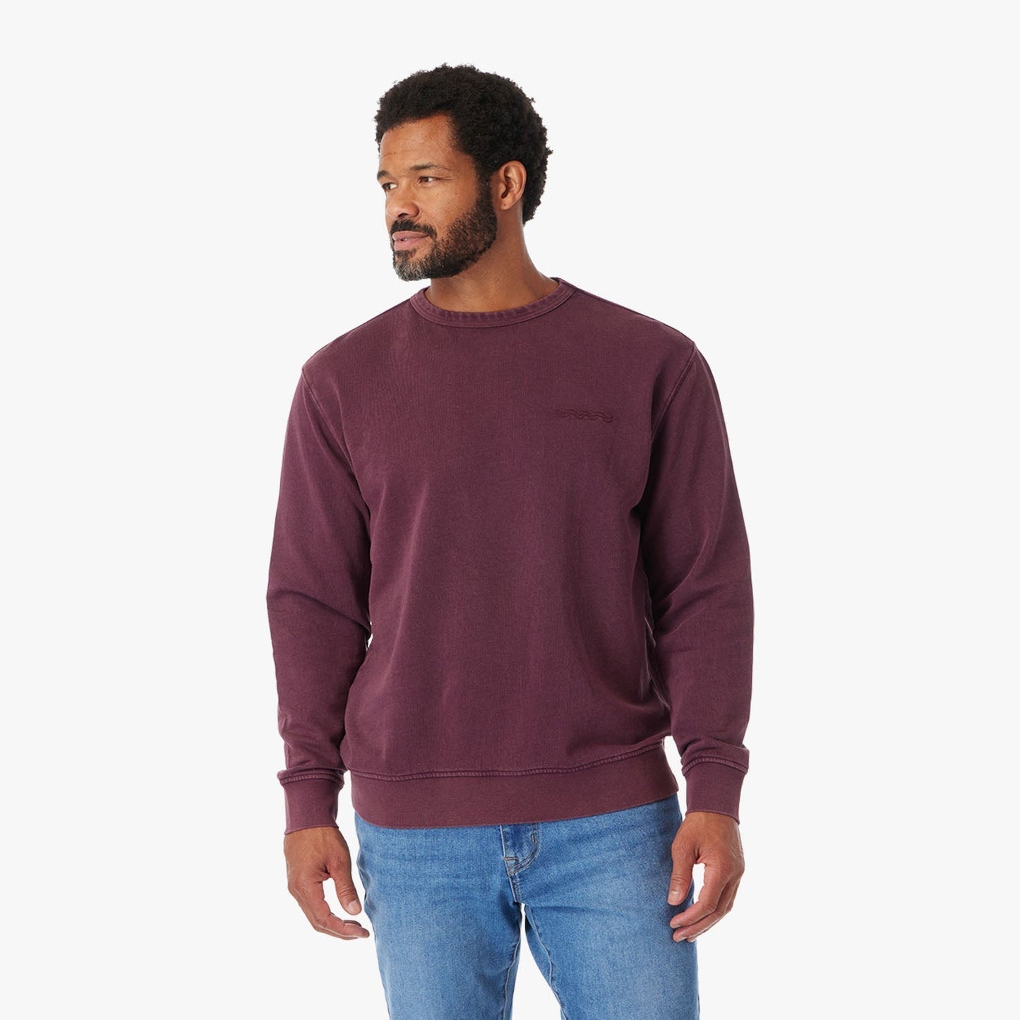  The Vintage-Wash Saltaire Crewneck | Burgundy