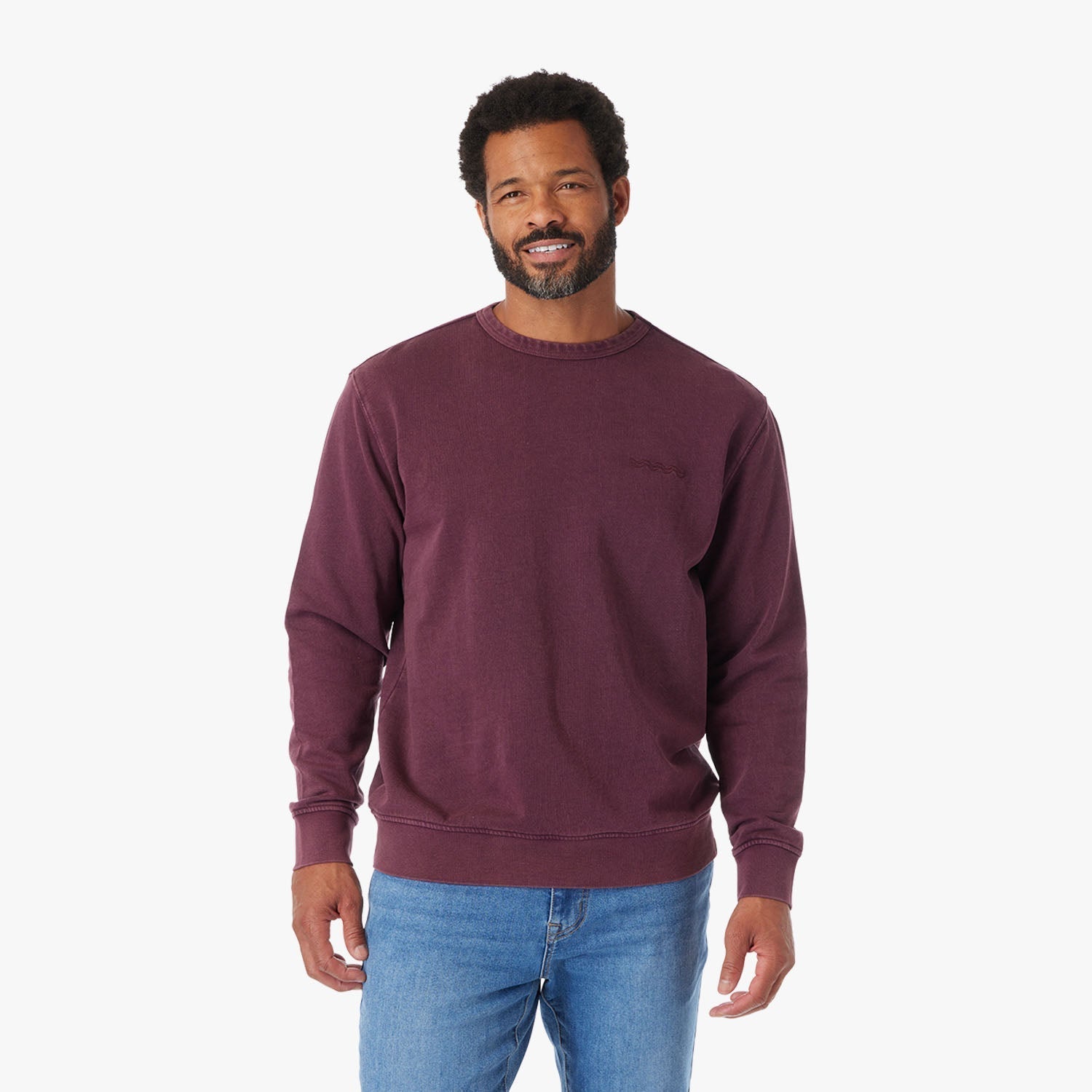  The Vintage-Wash Saltaire Crewneck | Burgundy