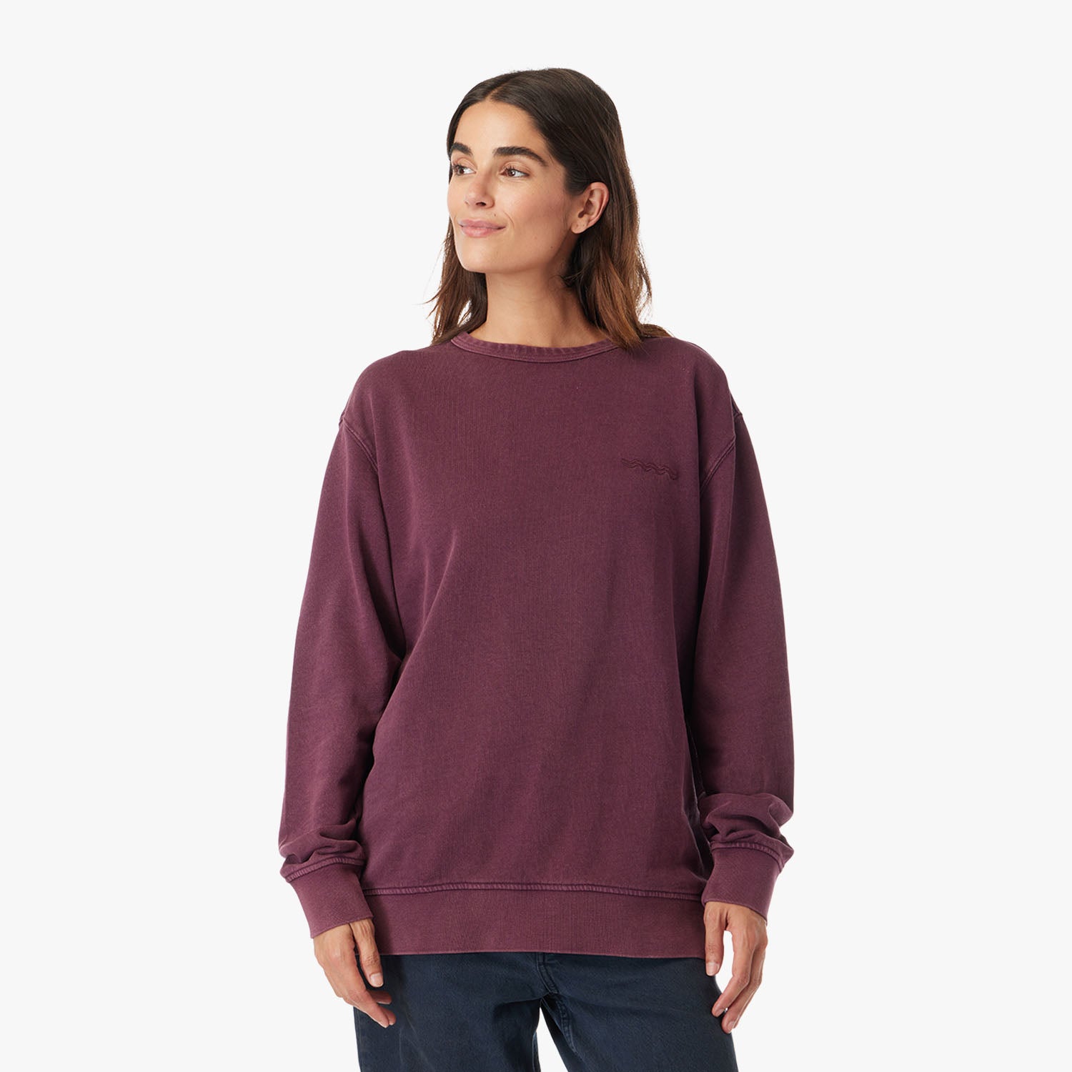 The Vintage-Wash Saltaire Crewneck | Burgundy