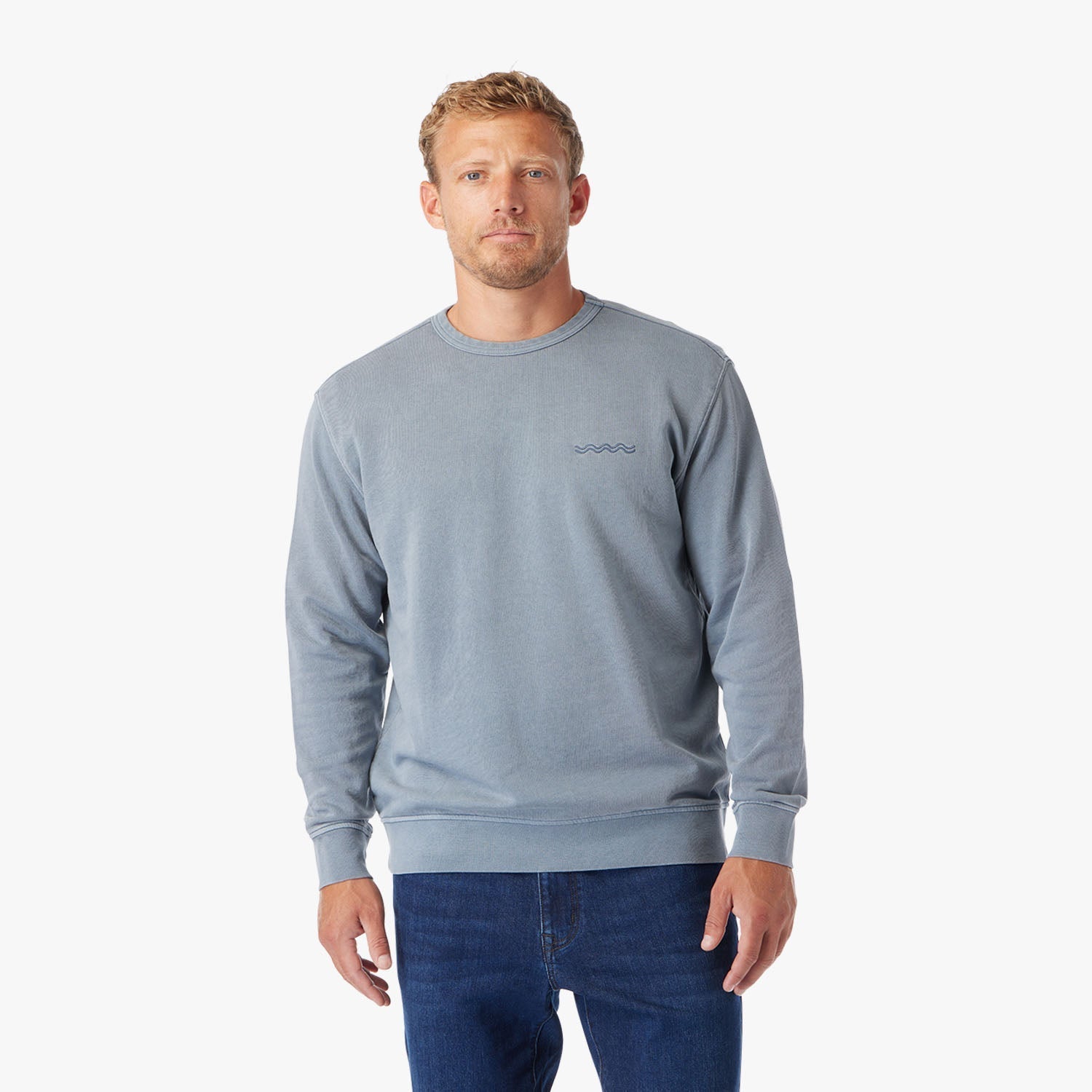  The Vintage-Wash Saltaire Crewneck | Slate