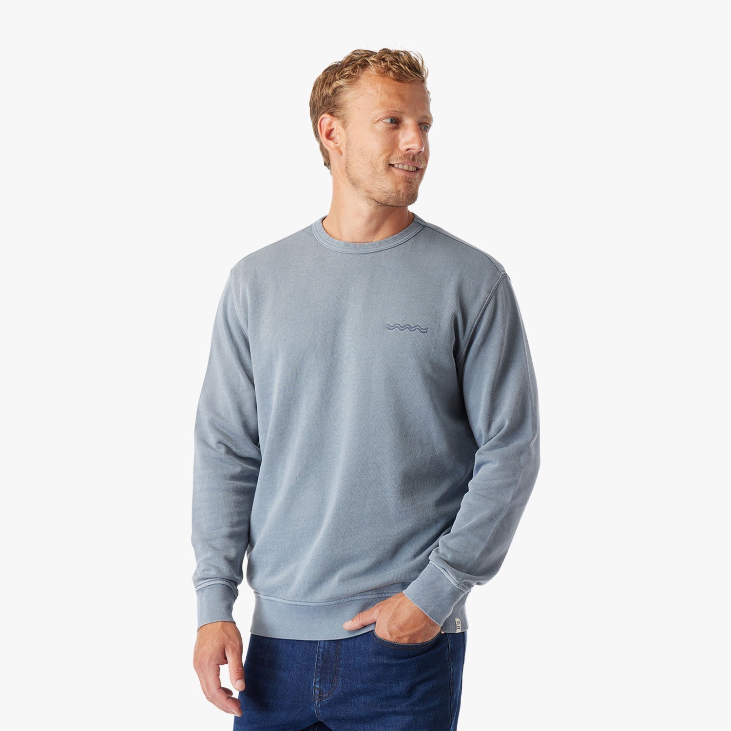  The Vintage-Wash Saltaire Crewneck | Slate