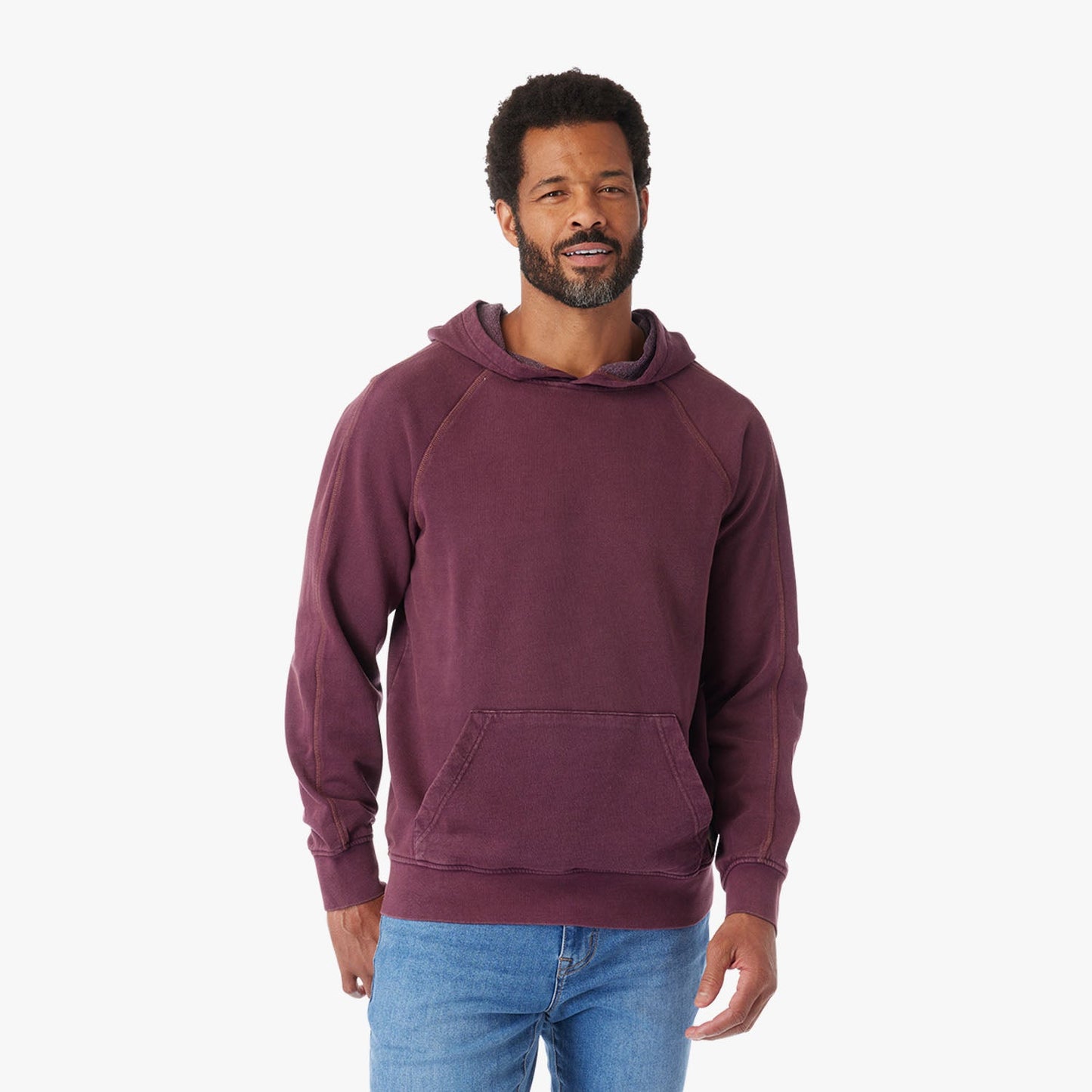  The Vintage-Wash Saltaire Hoodie | Burgundy