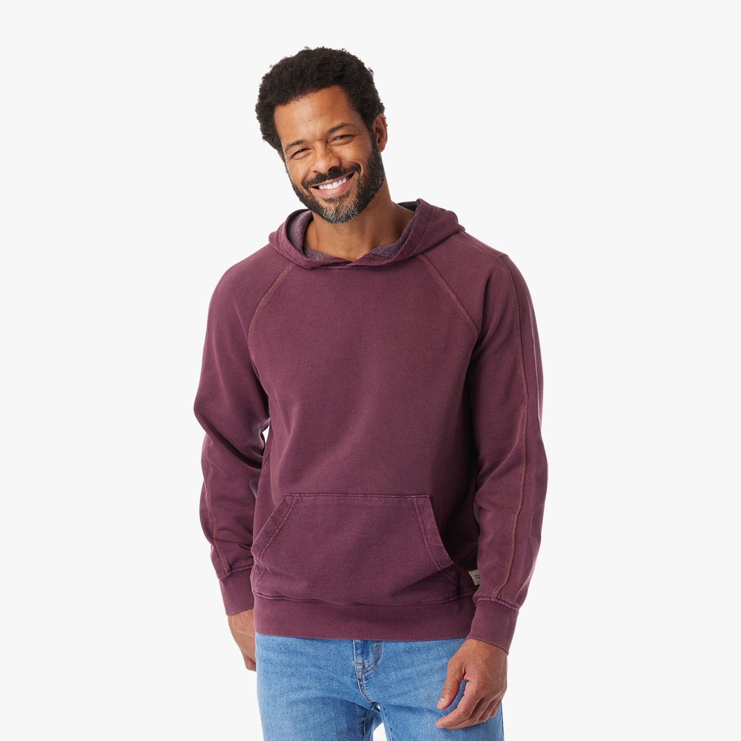  The Vintage-Wash Saltaire Hoodie | Burgundy