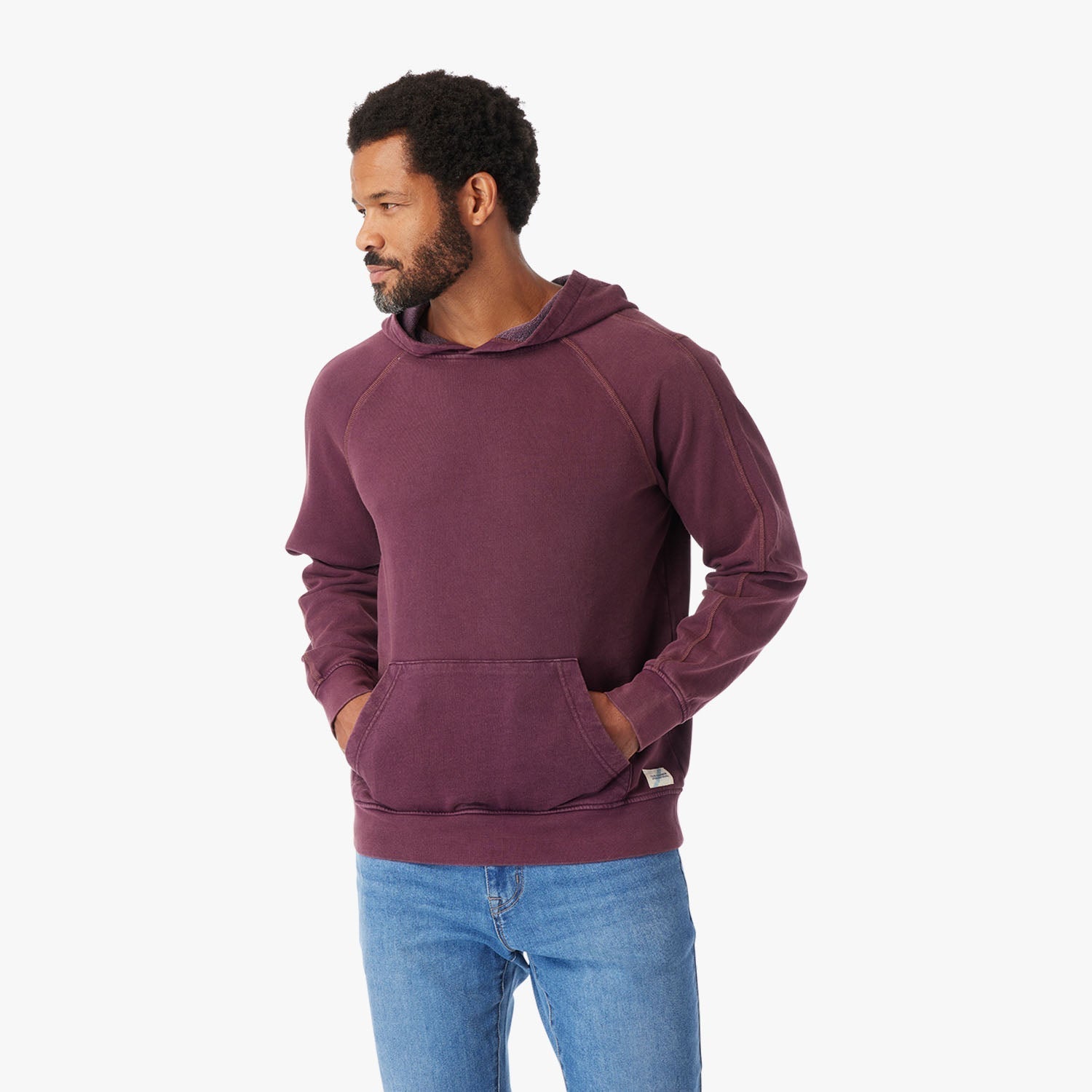  The Vintage-Wash Saltaire Hoodie | Burgundy