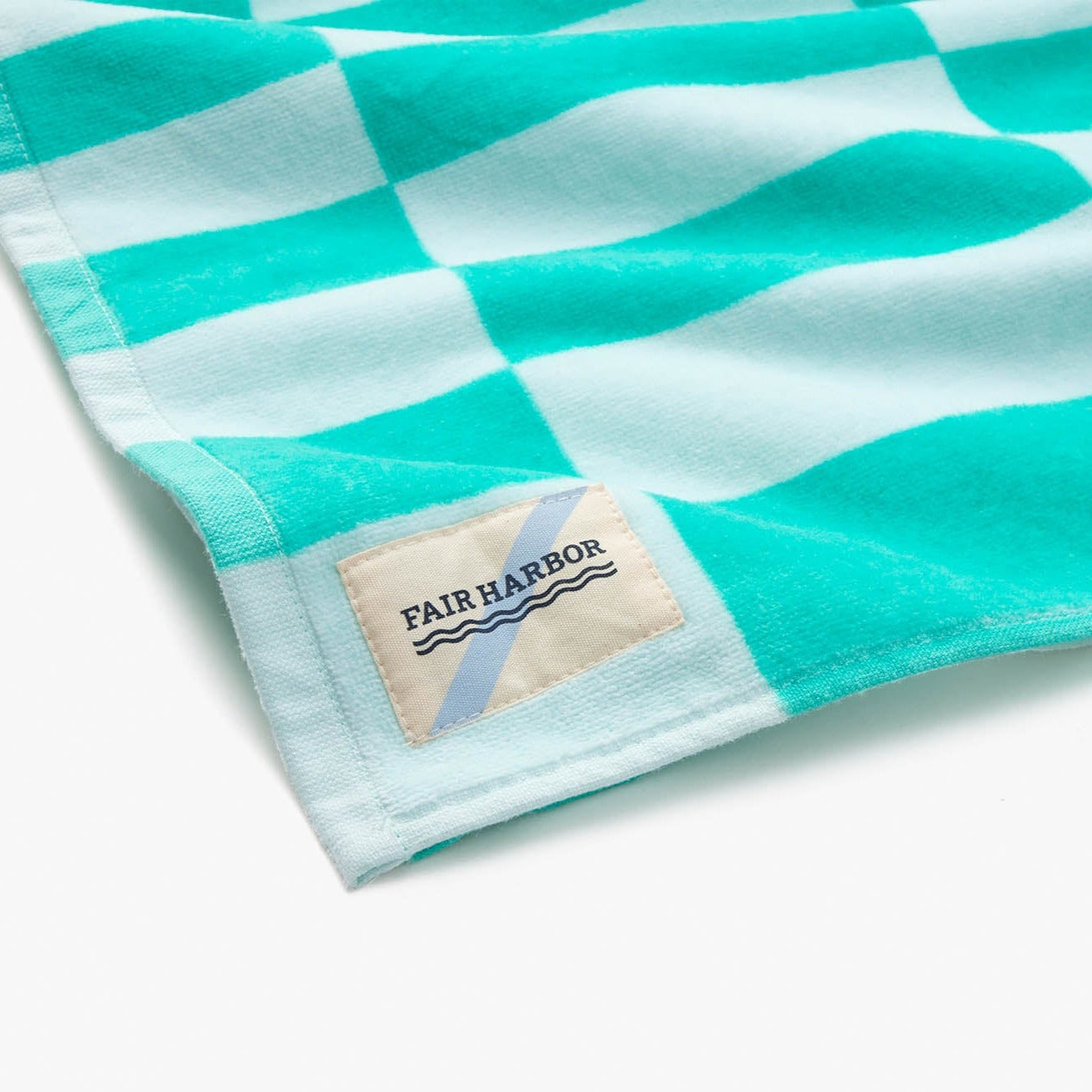  The FH Organic Beach Towel | Green Checker